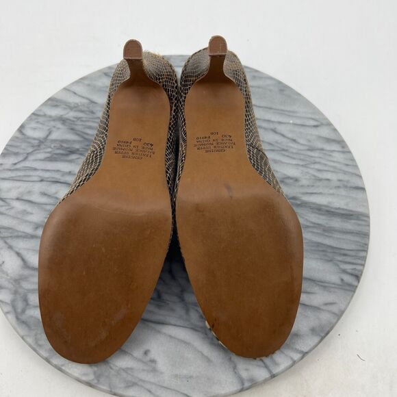 Spiegel Pumps Womens 10B Leopard Print Textured Leather Stiletto Cap Toe Heel - Picture 8 of 11